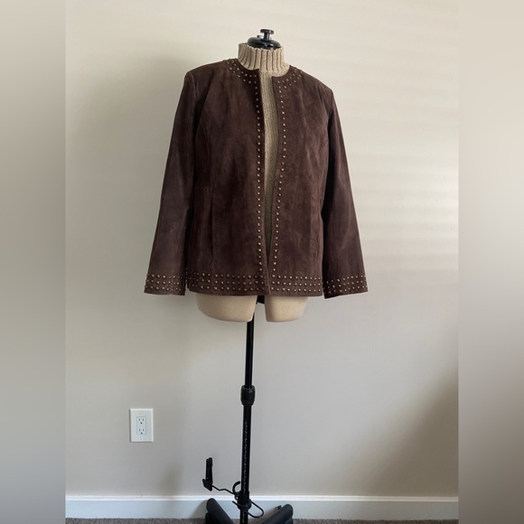 Genuine brown suede jacket - Picture 2 of 9